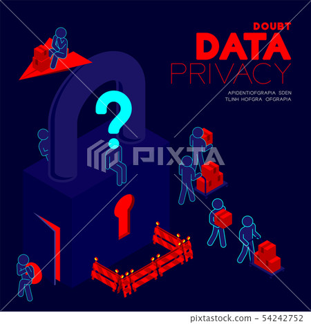 Data Privacy Problem Depiction Doubt data privacy problem concept, man pictogram - Stock Illustration ...