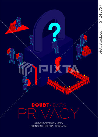 Data Privacy Problem Depiction Doubt data privacy problem concept, man pictogram - Stock Illustration ...