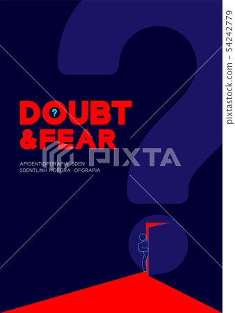 Man pictogram open the question mark door to dark Man pictogram open the question mark door to dark 54242779