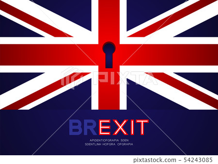 United Kingdom flag with keyhole, Brexit concept 54243085