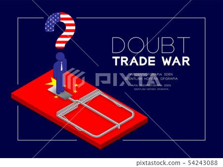 Man pictogram and question mark America flag 54243088