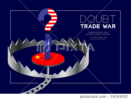 Man pictogram and question mark America flag Man pictogram and question mark America flag 54243092