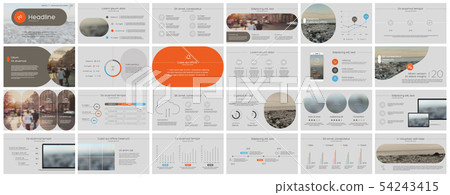 Presentation template, minimalist infographic elements on white background. Vector slide template Presentation template, minimalist infographic elements on white background. Vector slide template 54243415