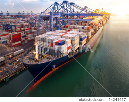 Container port and container ship transportation 54243657