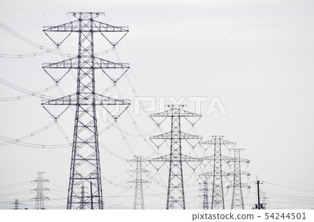 Saitama Prefecture Countryside scenery Transmission line 54244501
