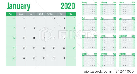 Calendar planner 2020 template vector illustration 54244800