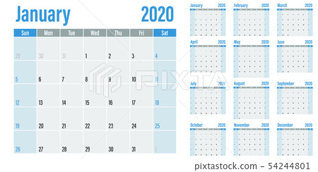 Calendar planner 2020 template vector illustration 54244801