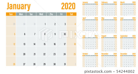 Calendar planner 2020 template vector illustration 54244802