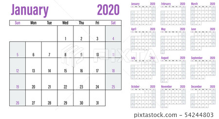 Calendar planner 2020 template vector illustration Calendar planner 2020 template vector illustration 54244803