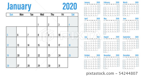 Calendar planner 2020 template vector illustration Calendar planner 2020 template vector illustration 54244807