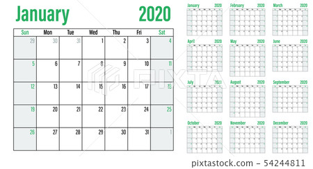 Calendar planner 2020 template vector illustration Calendar planner 2020 template vector illustration 54244811