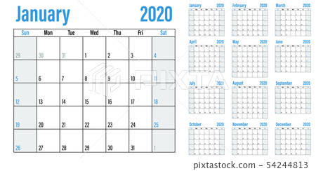Calendar planner 2020 template vector illustration Calendar planner 2020 template vector illustration 54244813