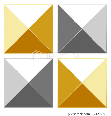 Pyramid type studs illustration material Gold & Silver Pyramid type studs illustration material Gold & Silver 54247830