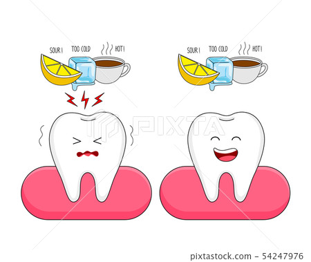 Cute cartoon sensitive tooth - Stock Illustration [54247976] - PIXTA