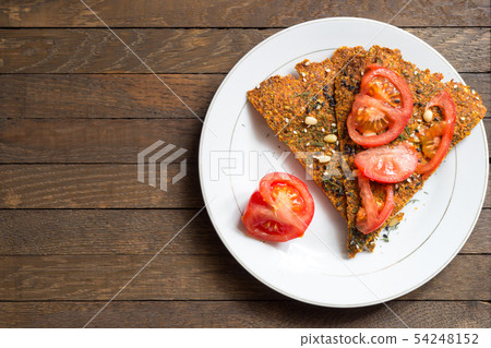 Rustic delicious raw foods snack with copy space. 54248152
