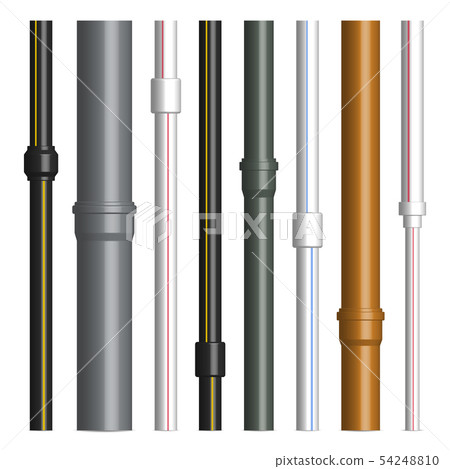 Set of various plastic pipes with connectors 54248810