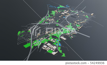 3D futuristic city architecture 3D futuristic city architecture 54249936