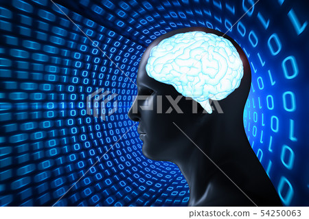 Human with shiny brain 54250063
