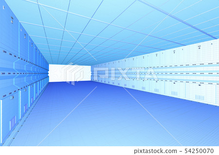 Wireframe interior empty factory Wireframe interior empty factory 54250070