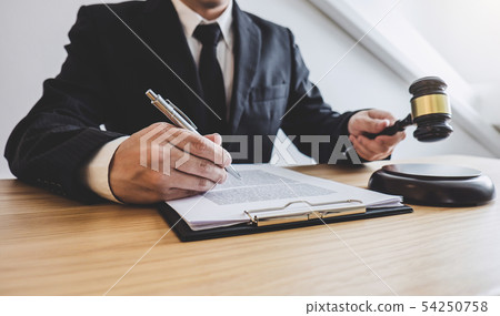 Judge gavel with Justice lawyers, counselor in Judge gavel with Justice lawyers, counselor in 54250758