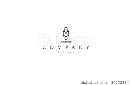 Vector logo on which the abstract image of a leaf in the form of a tree. 54252314