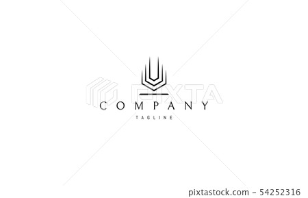 Vector logo on which the abstract image of a skyscraper. 54252316
