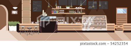 Modern Cafe Empty No People Restaurant With Stock Illustration 54252354 Pixta