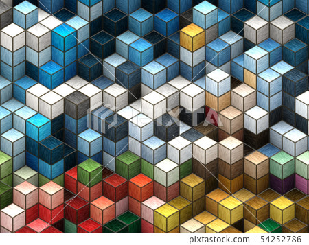 Colorful cubes - Stock Illustration [54252786] - PIXTA