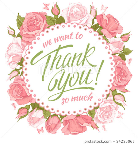Thank You Message With Roses 插圖素材 圖庫