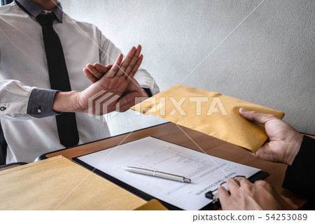 Anti bribery and corruption concept, Business man 54253089