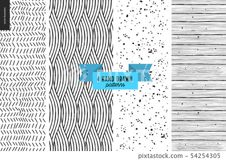 Hand drawn black and white pattern 54254305