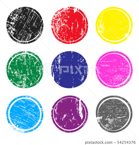 Set of multicolored post stamps with grunge 54254376