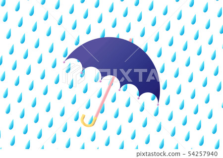 Rain and umbrella Rain and umbrella 54257940