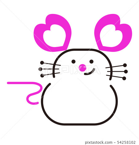 New year's card rat rat 2 years pink black New year's card rat rat 2 years pink black 54258102