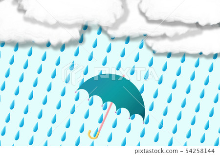 Umbrella mark and rain and clouds Umbrella mark and rain and clouds 54258144
