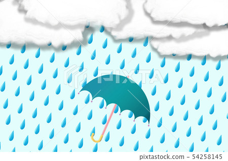 Umbrella mark and rain and clouds Umbrella mark and rain and clouds 54258145