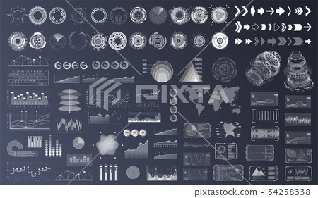 Futuristic user interface set. HUD, UI, UX Futuristic user interface set. HUD, UI, UX 54258338