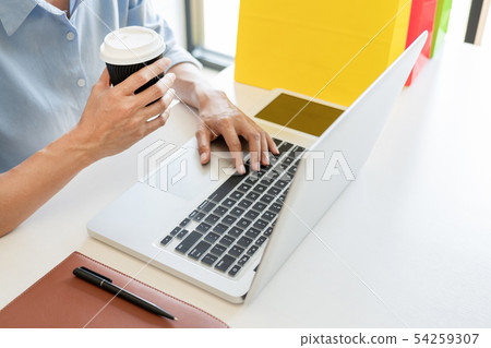 Doing Online Shopping On Digital Tablet At Home, 54259307