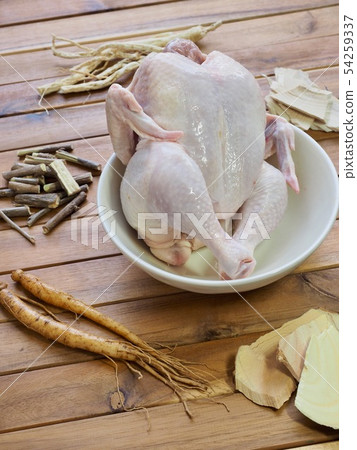 Korean traditional food Samgyetang, Samgyetang Cooking ingredients Korean traditional food Samgyetang, Samgyetang Cooking ingredients 54259337