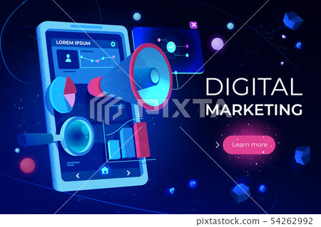 Digital marketing landing page, smartphone screen 54262992