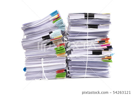 Stack of business papers isolated on white Stack of business papers isolated on white 54263121