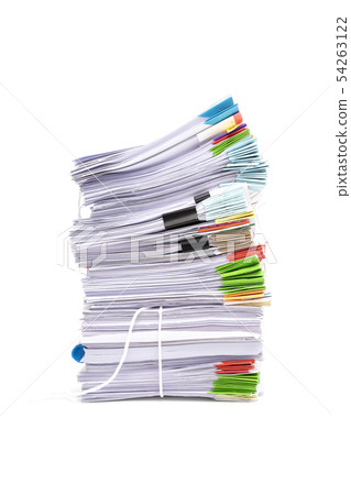 Stack of business papers isolated on white Stack of business papers isolated on white 54263122
