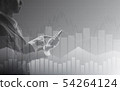 Business man using smartphone in stock market 54264124