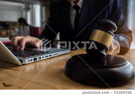 Lawyer working in the courtroom. 54264598