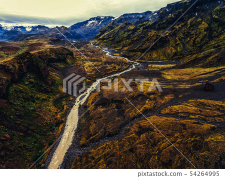 The landscape of Thorsmork in highland of Iceland. 54264995