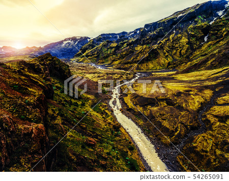 The landscape of Thorsmork in highland of Iceland. The landscape of Thorsmork in highland of Iceland. 54265091