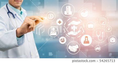 Doctor with health insurance healthcare graphic. 54265713