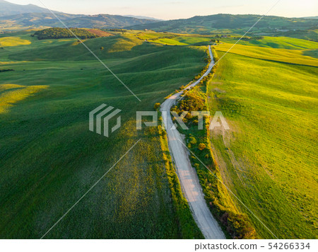 Typical landscape of the Val d'Orcia in Tuscany, Typical landscape of the Val d'Orcia in Tuscany, 54266334