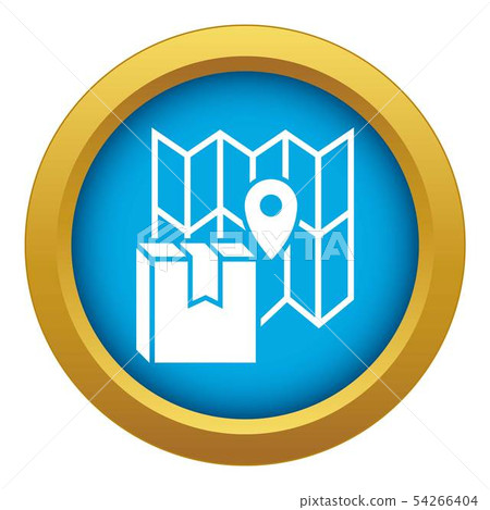 Gps tracking delivery box icon blue vector isolated Gps tracking delivery box icon blue vector isolated 54266404