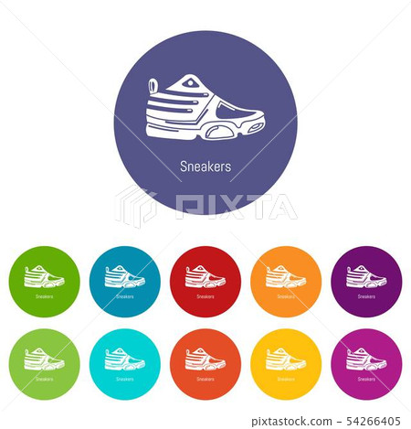 Sneakers icons set vector color Sneakers icons set vector color 54266405